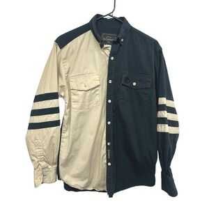El General Western‎ Snap Shirt Stripe Button S Beige Cowboy Rodeo Vaquero Ranch